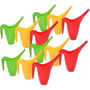 Ashman Watering Can, Indoor and Outdoor Use, Red, Green, Yellow, 2 l Capacity, (Set of 12)