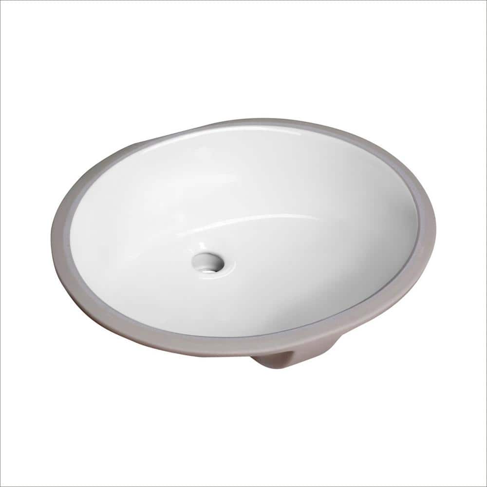 17 in. Corner Undermount Ceramic Bathroom Sink in White