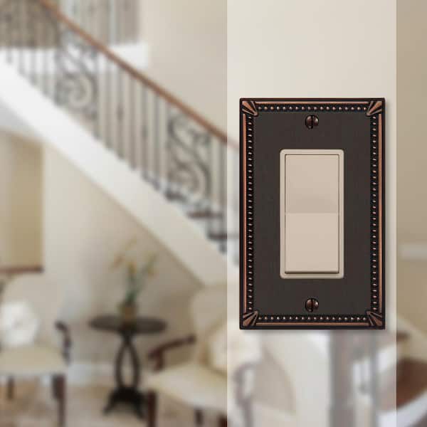 Imperial Bead 1 Gang Rocker Metal Wall Plate - Aged Bronze