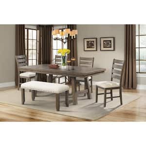 Dex Dining 7-Piece Set-Table 4 Ladder Side Chairs and Bench