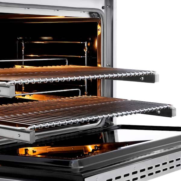 Autograph 36 in. Paramount Dual Fuel Range with Gas Cooktop and Electric Oven in Stainless Steel and Gold Helix Handle