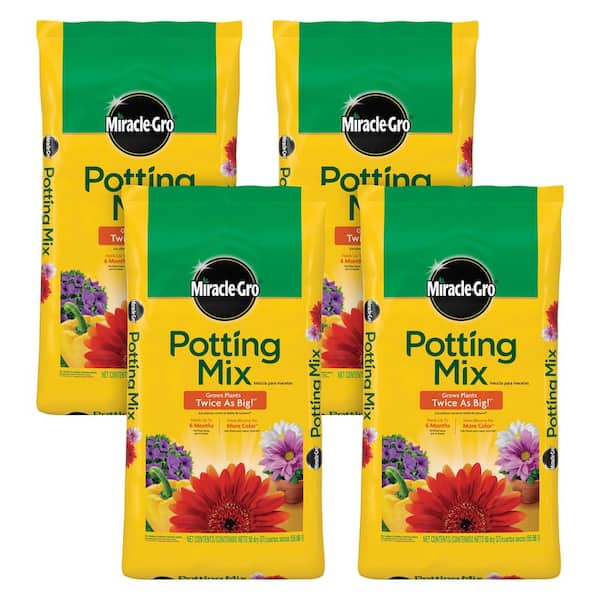 Potting Soil Mix, 50 qt., For Outdoor Potted Plants, Flowers, Vegetables, and Shrubs, Feeds up to 6 Months (4-Pack)