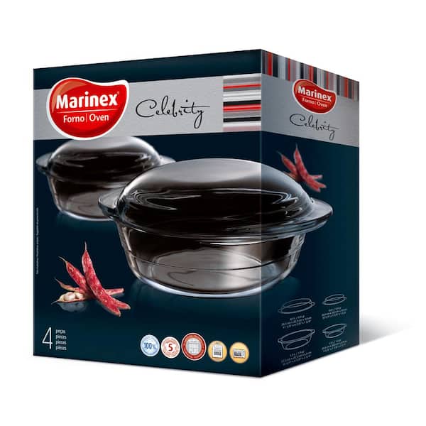 Celebrity 4-Piece Round Glass Casserole Set with Lids Celebrity 4-Piece Round Glass Casserole Set with Lids
