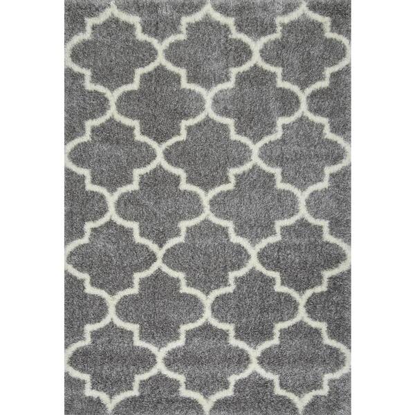 nuLOOM Aitana Geometric Shag Gray 8 ft. x 10 ft. Area Rug