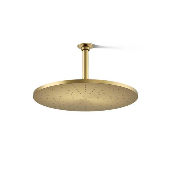 KOHLER 1-Spray Pattern with 2.5 GPM 14 in. Ceiling Mount Fixed Shower Head in Vibrant Brushed Moderne Brass
