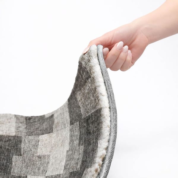 Dream Shag Premium Machine Washable Abstract ADS659 Gray 8 ft. x 10 ft. Area Rug