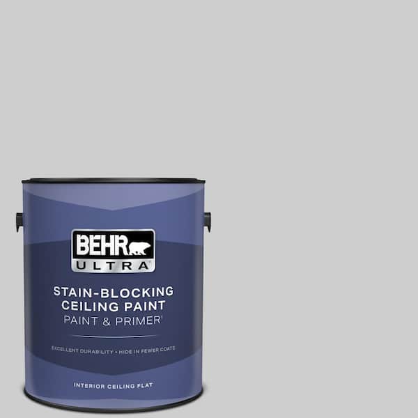 BEHR ULTRA 1 gal. #770E-2 Silver Screen Ceiling Flat Interior Paint and Primer