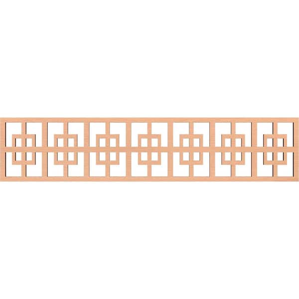 Ekena Millwork Cambridge Fretwork 0.375 in. D x 46.75 in. W x 10 in. L Alder Wood Panel Moulding