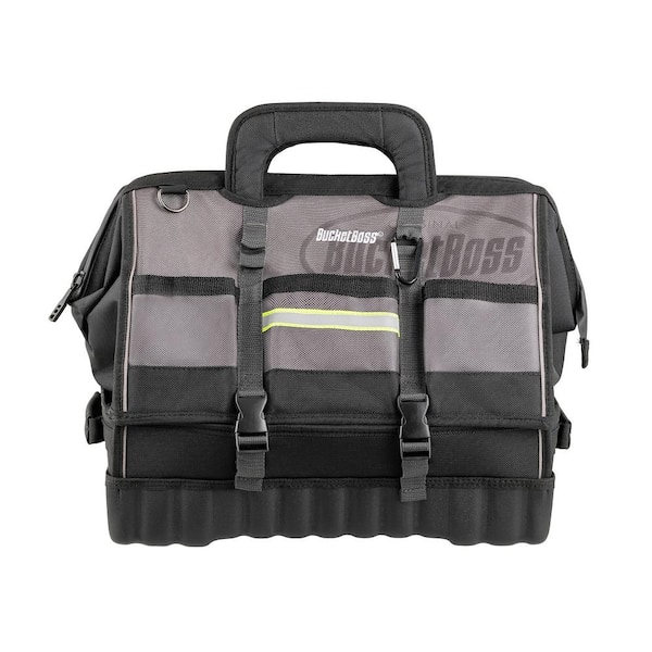 BUCKET BOSS 18 in. High Visibility Pro Drop-Bottom Heavy Duty Tool Bag