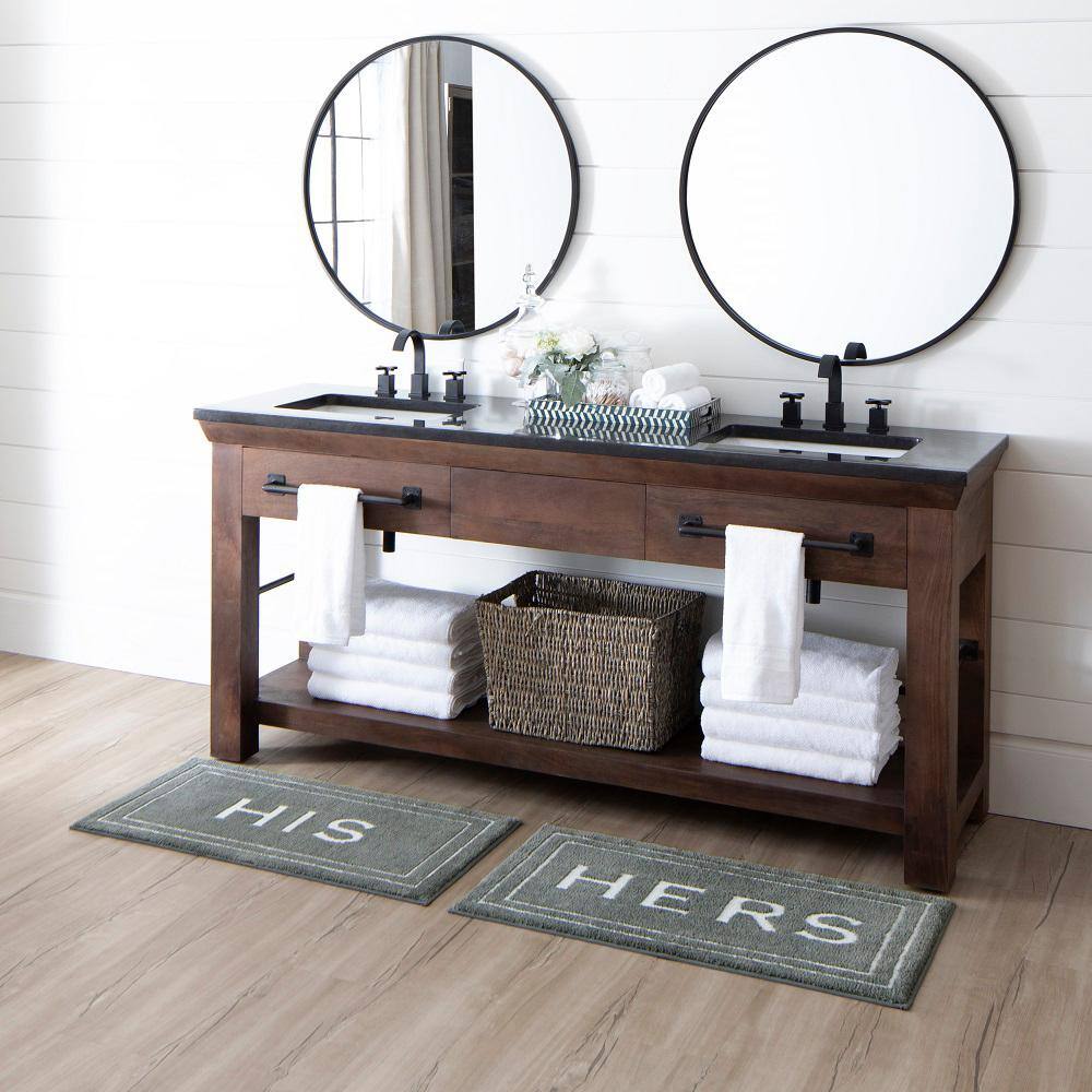 Pewter Micro Denier Polyester 2' x 3' 4" Bath Rug