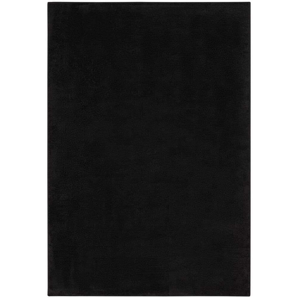 Nourison Essentials 4 ft. x 6 ft. Black Solid Contemporary Indoor ...