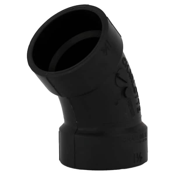 Charlotte Pipe 1-1/2 in. x 1-1/2 in. Acrylonitrile Butadiene Styrene (ABS) 45-Degree Elbow Fitting