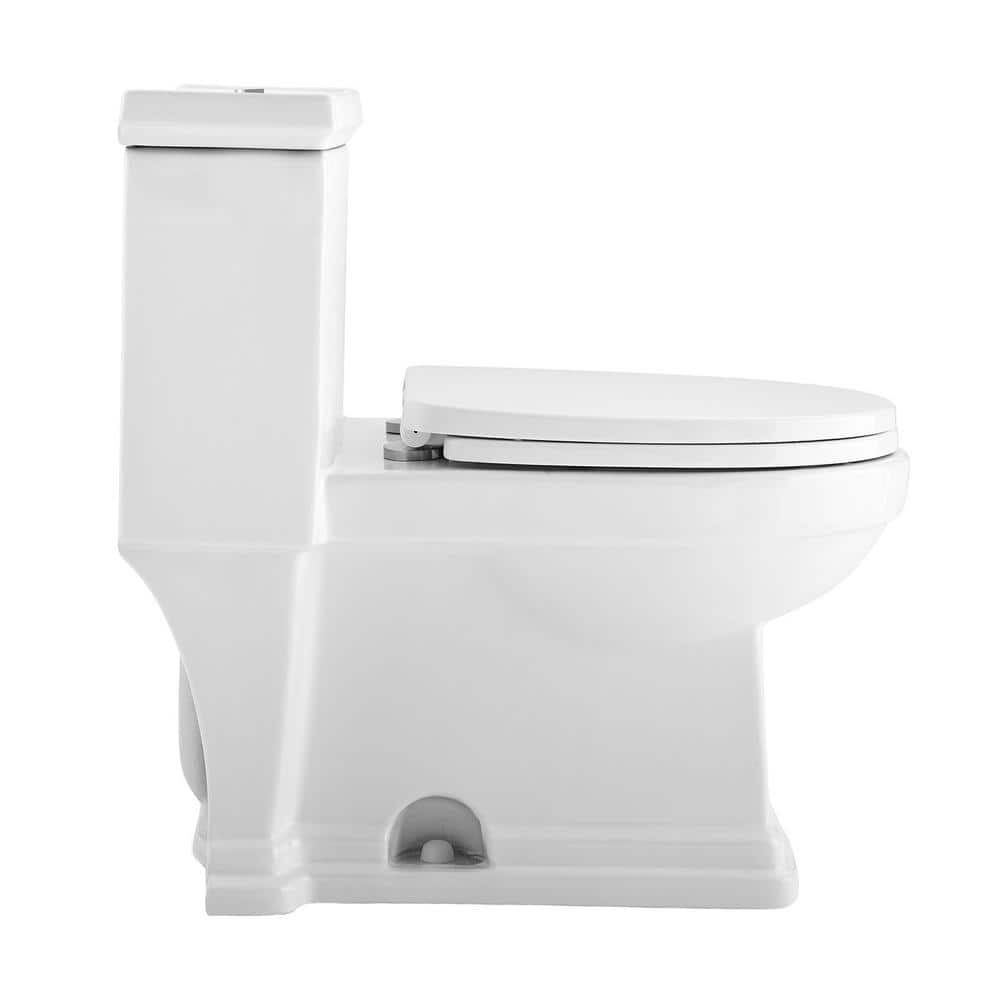 Voltaire White Ceramic One-Piece Elongated Dual Flush Toilet