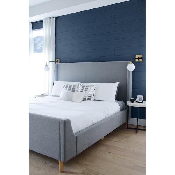 Shiplap Coastal Blue Vinyl Peel & Stick Wallpaper Roll (Covers 30.75 Sq. Ft.)