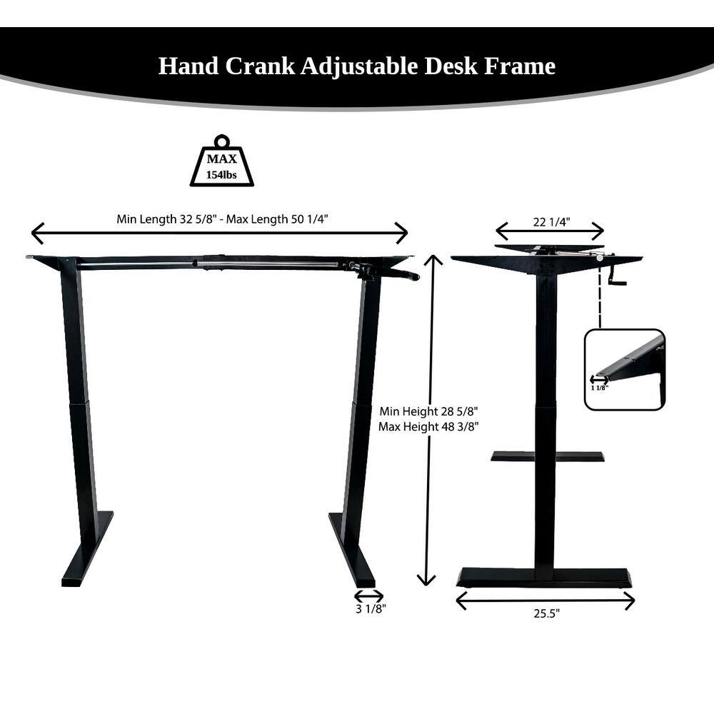 White Adjustable Height Metal Standing Desk