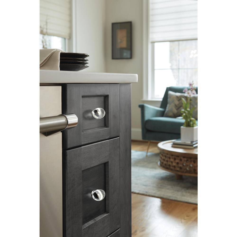 Oval Clear and Polished Chrome Modern Cabinet Knob