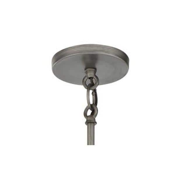 Langen Square Antique Nickel 4-Light Pendant with Clear Accents