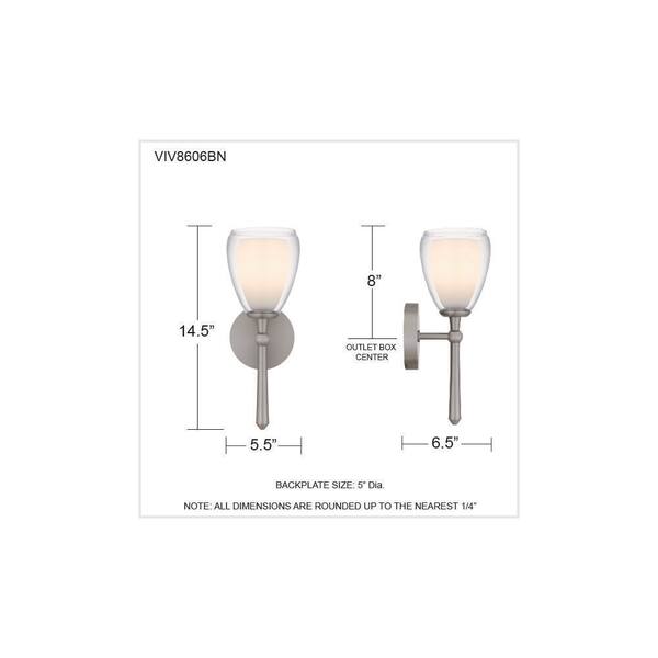 Quoizel Vivienne 1-Light Brushed Nickel Wall Sconce with Clear
