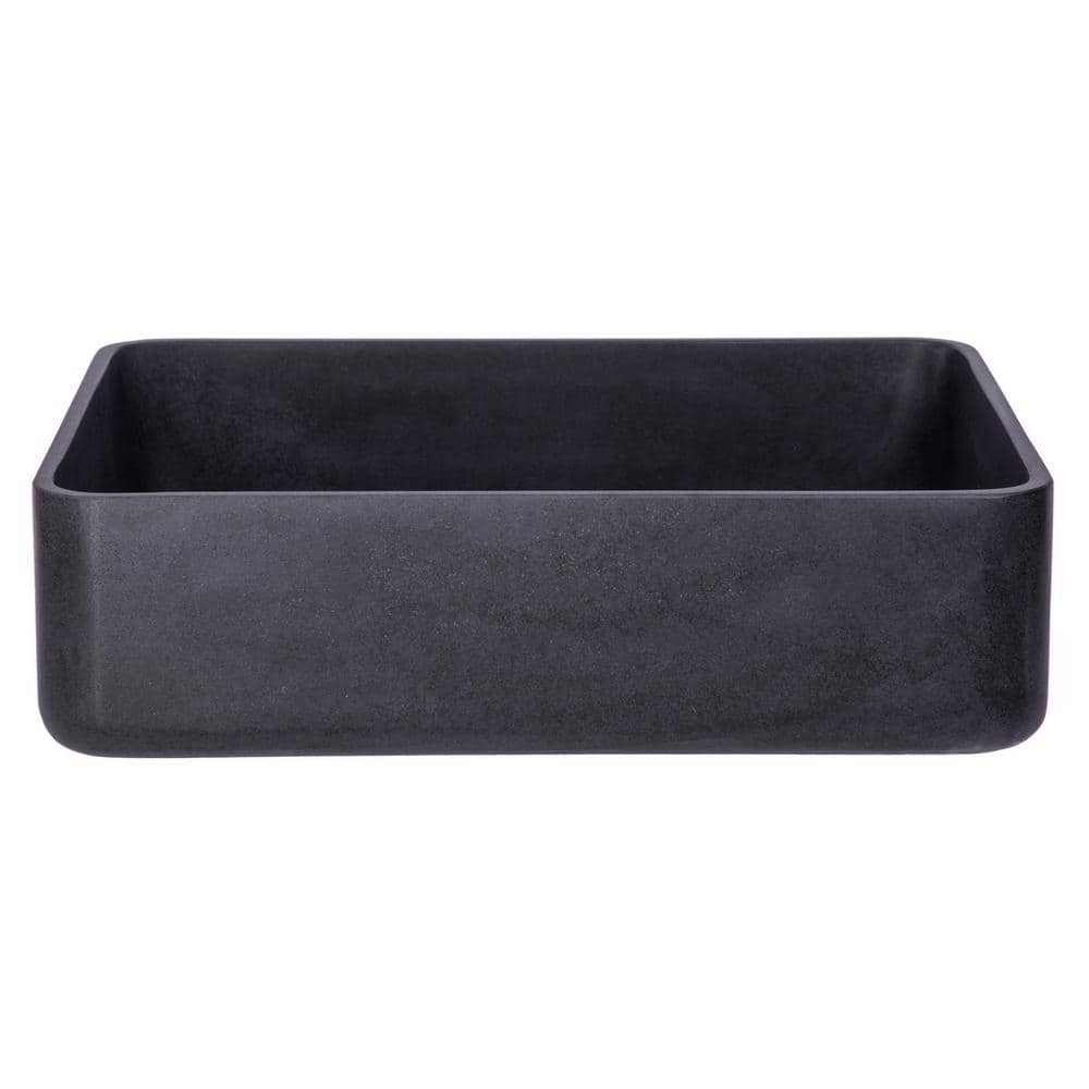Eden 19'' Black Lava Stone Rectangular Vessel Sink