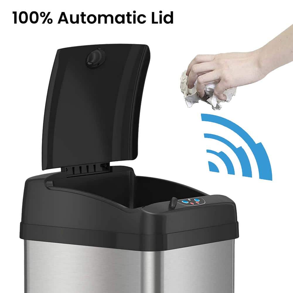 Touchless Stainless Steel 13 Gallon Motion Sensor Trash Can