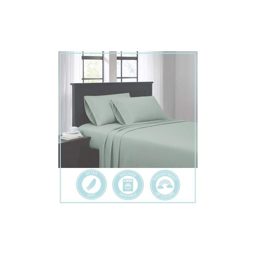 Black Queen Brushed Microfiber Polyester 4-Piece Sheet Set