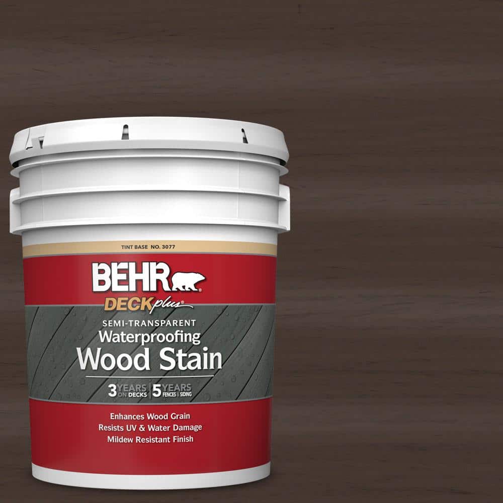 BEHR DECKplus 5 gal. #ST-103 Coffee Semi-Transparent Waterproofing Exterior Wood  Stain 307705 - The Home Depot