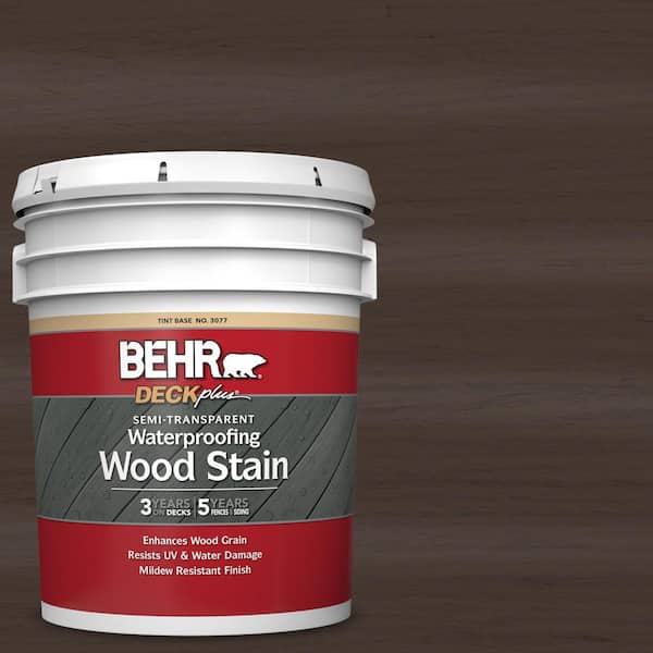 BEHR DECKplus 5 gal. #ST-103 Coffee Semi-Transparent Waterproofing Exterior Wood Stain