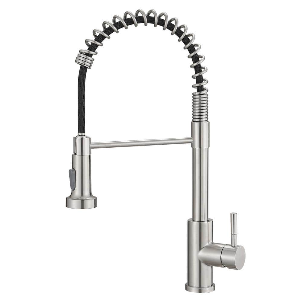 Brushed Nickel Stainless Steel Pull Down Kitchen Faucet