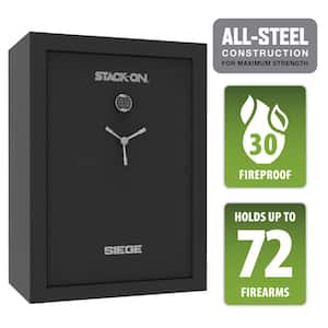 Siege 72-Gun Fireproof with Electronic Lock Gun Safe, Black