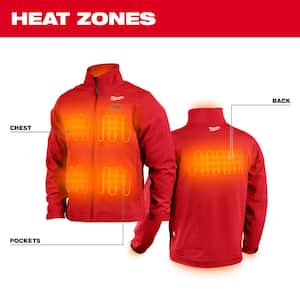 Men's 2X-Large M12 12V Lithium-Ion Cordless TOUGHSHELL Red Heated Jacket with (1) 3.0 Ah Battery and Charger