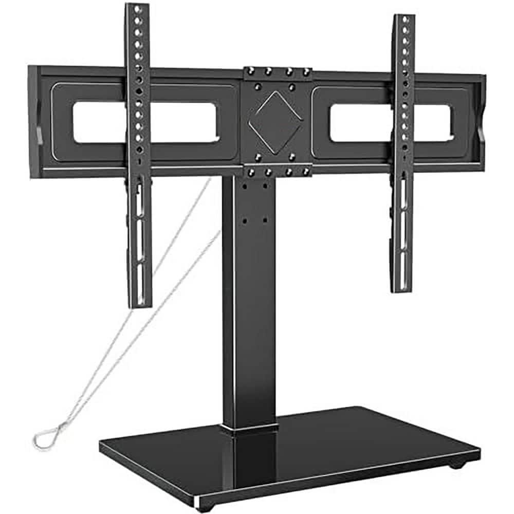 Universal Adjustable Table Top Swivel TV Mount for 37 in. - 75 in. Flat Screen TVs Tempered Glass Base 88 lbs.