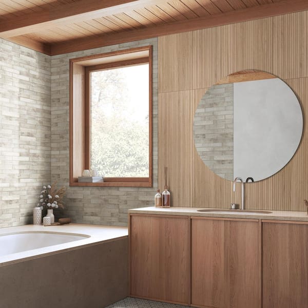 MSI Urban Bamboo Ridge Fluted Matte Ceramic Wall Tile 16 in. x 48