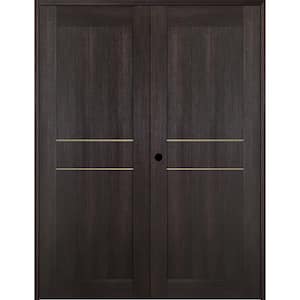 Vona 07 2HN Gold 64 in. x 80 in. Right Hand Active Veralinga Oak Wood Composite Double Prehung Interior Door