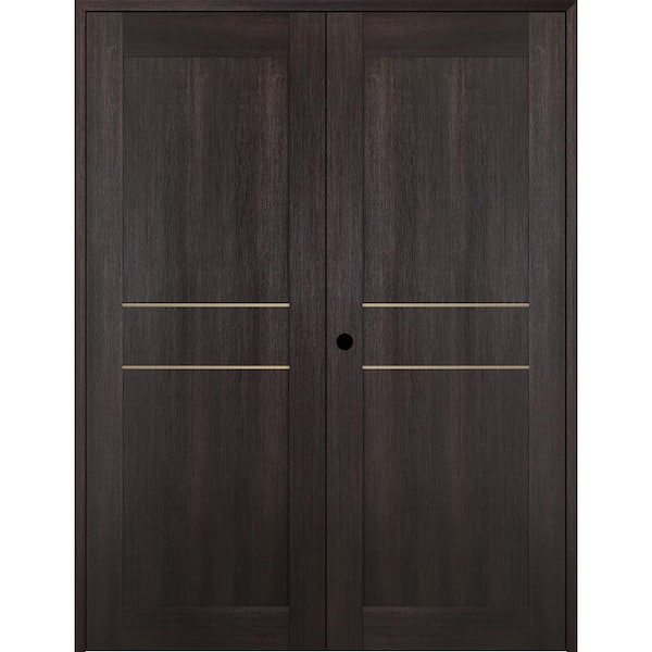 Belldinni Vona 07 2HN Gold 72 in. x 80 in. Right Hand Active Veralinga Oak Wood Composite Double Prehung Interior Door