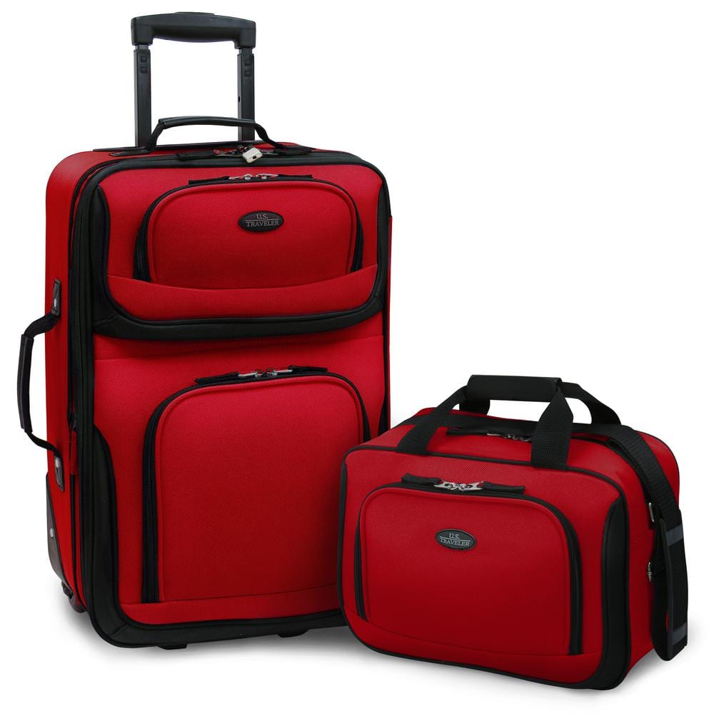 U.S. Traveler Rio 2-Piece Red Expandable Carry-On Luggage Set US5600R ...