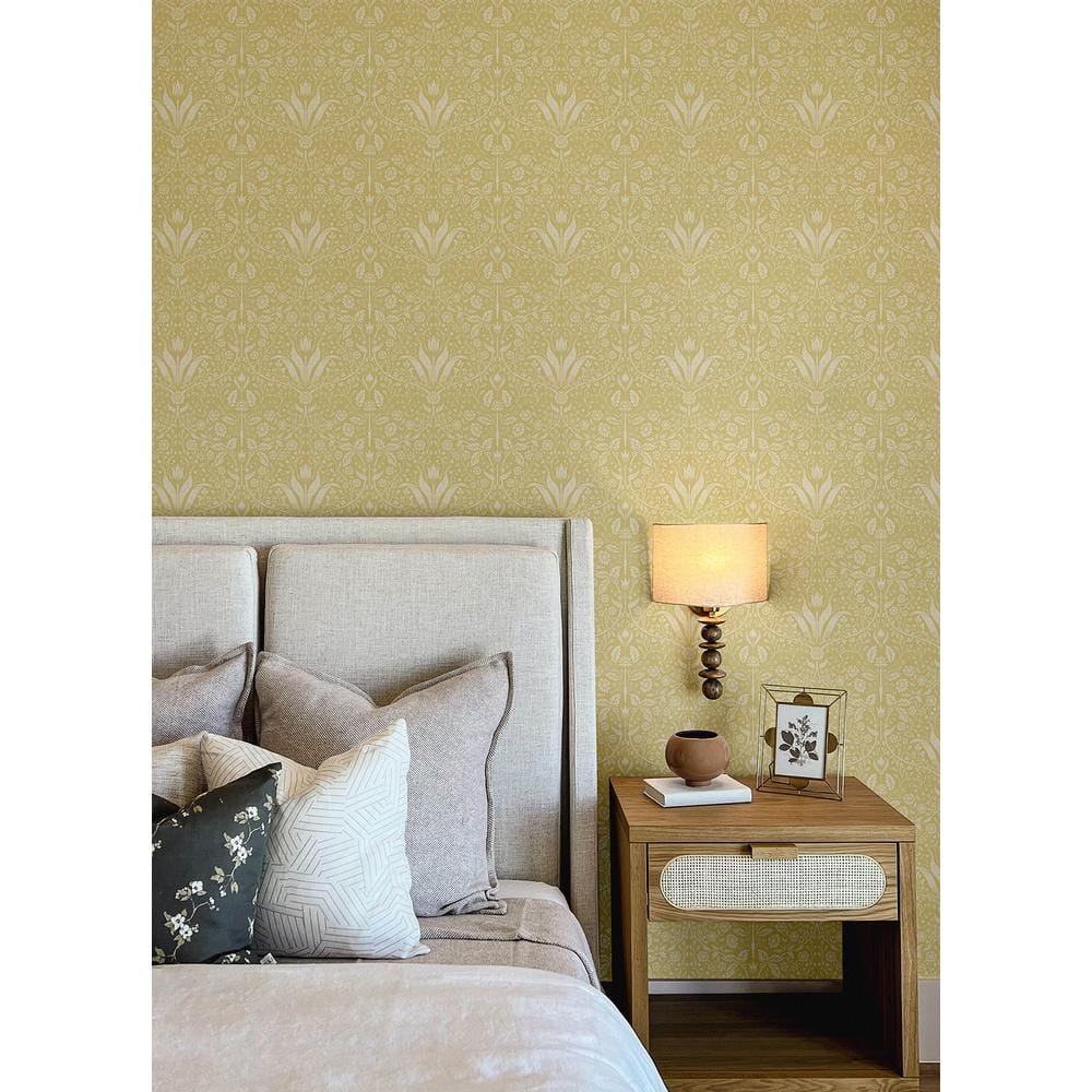 Mara Yellow Floral Non-Woven Wallpaper Roll