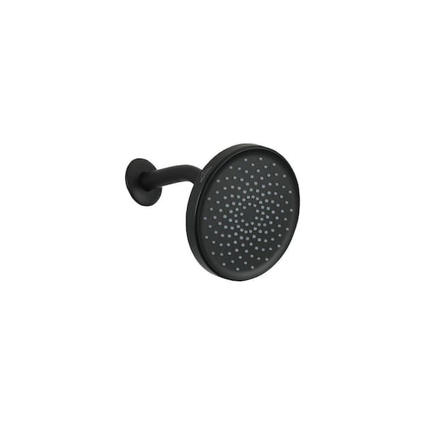 Flynama 1-Spray Patterns with 2.5 GPM 6 in. Single Wall Mount Fixed Shower Head in Matte Black