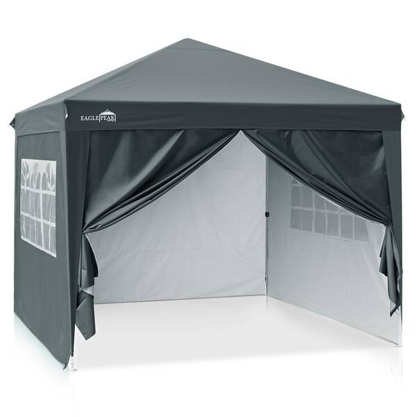 10 ft. x 10 ft. Gray Pop Up Canopy Tent 