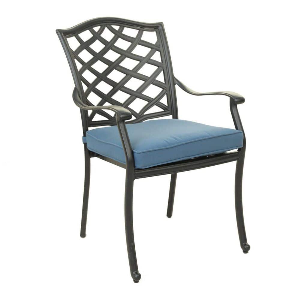 Mondawe Black Aluminum Elegant Metal Patio Outdoor Dining Chair with