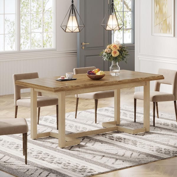 BYBLIGHT Roesler Light Brown Wood Trestle 62.25 in. W Long