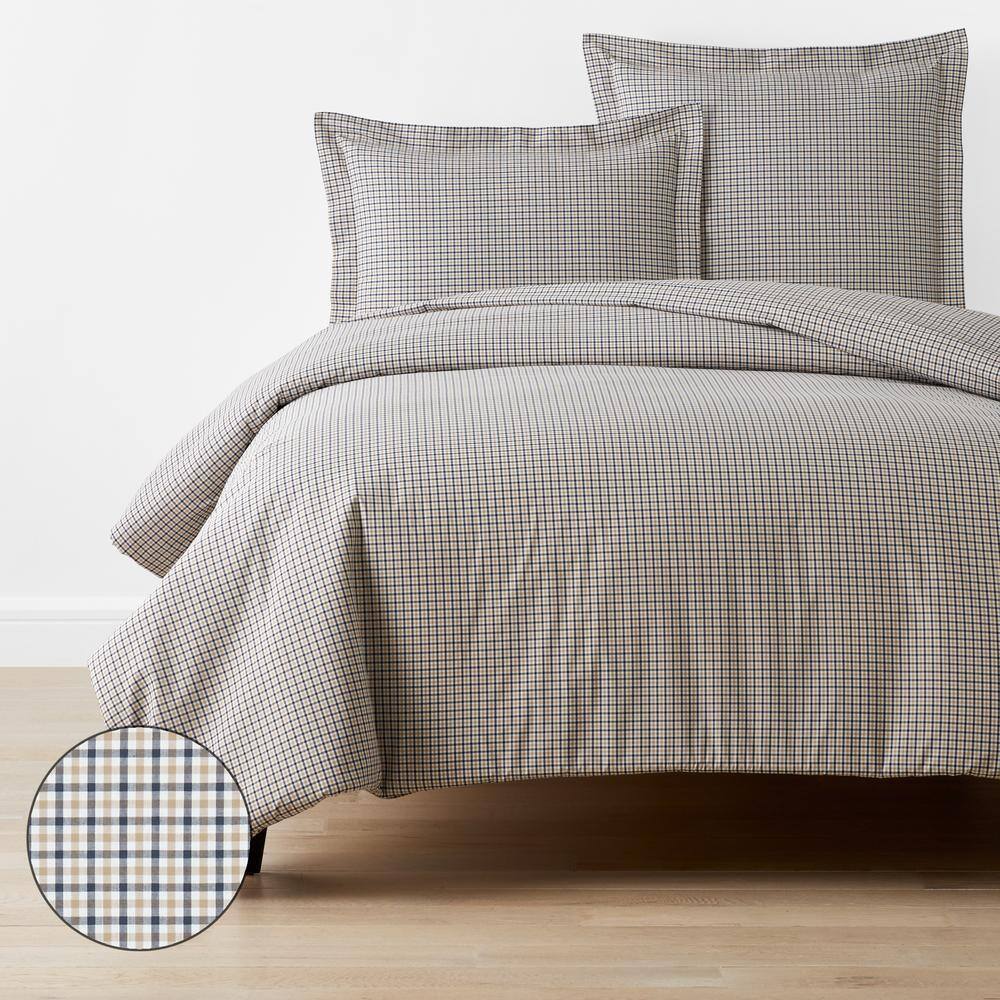 Company Cotton Mini Check Yarn-Dyed White Multi Full/Queen Cotton Percale Duvet Cover price history on PriceWatchPro