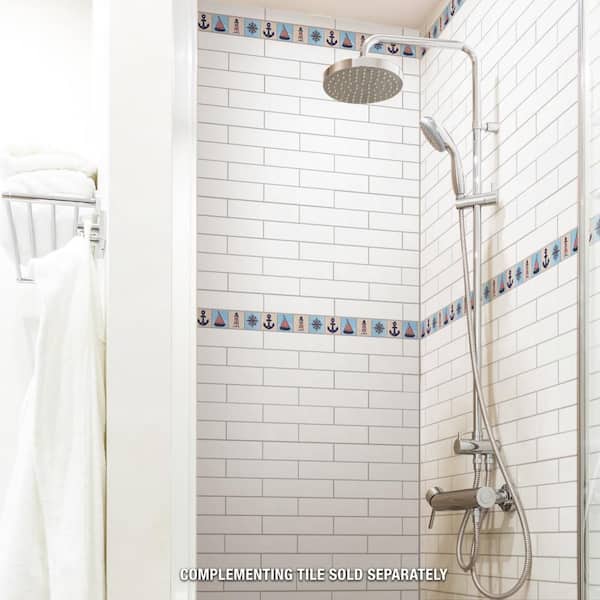 Captain Nautilius 2 in. x 7-7/8 in. Glossy Ceramic Wall Tile Trim