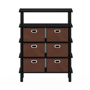 Frans 10 in. Black Oak Standard Rectangle Console Table with Bin Drawers