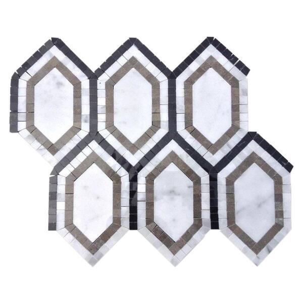 Ivy Hill Tile Infinite Carrera 9-1/2 in. x 11-1/2 in. x 10 mm Polished Marble Mosaic Tile