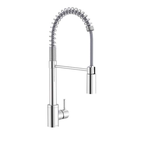 The Foodie Chrome 21 in. Single Handle Pre-Rinse Spring Pull Down Sprayer Kitchen Faucet with 360-degree Swivel
