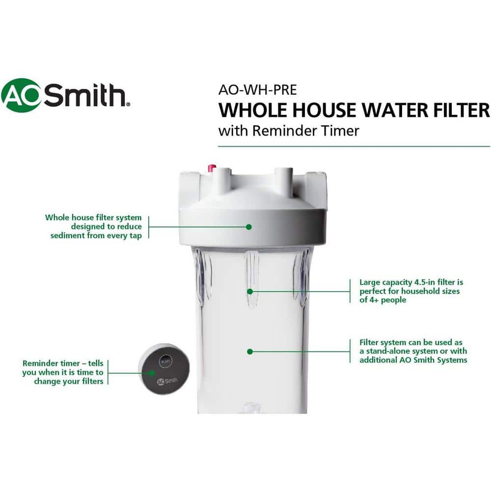 AO Smith Single-Stage Whole House Water Filter with Reminder Timer