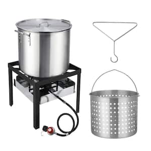 60 qt. Turkey Fryer with 150,000BTU Propane Stove, Aluminum Seafood Crawfish Boiler Steamer  and  Deep Fryer with Basket