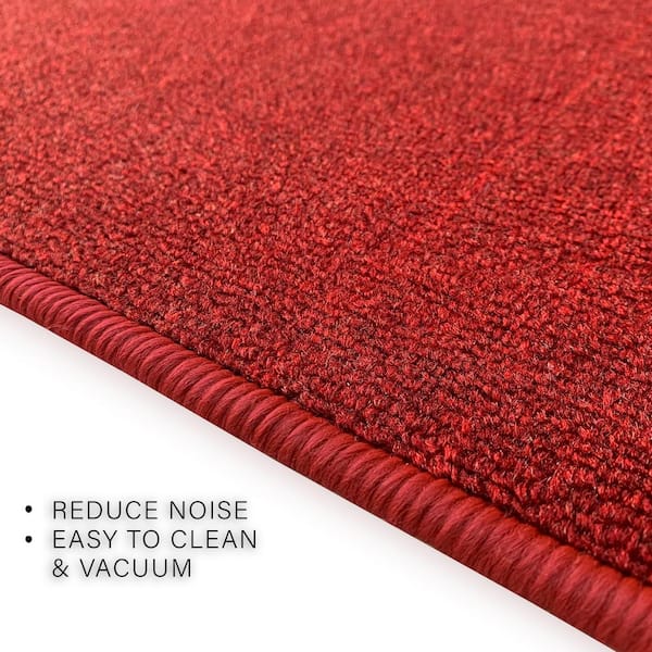 Solid Red 31 in. W x 2 ft. L RunnerRug/Stair Runner 5.2 sq. ft.