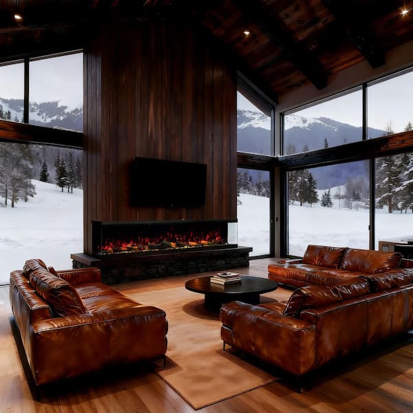 Mondawe 3-Sided Electric Fireplace, 3000W 88 in. Smart WiFi