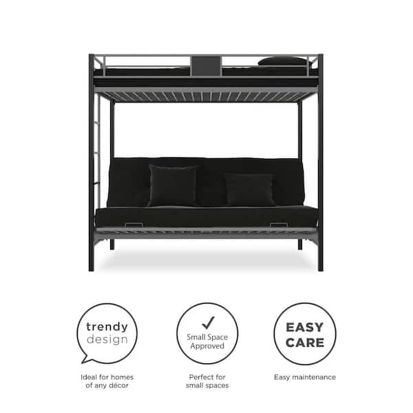 Dhp twin over futon deals metal bunk bed